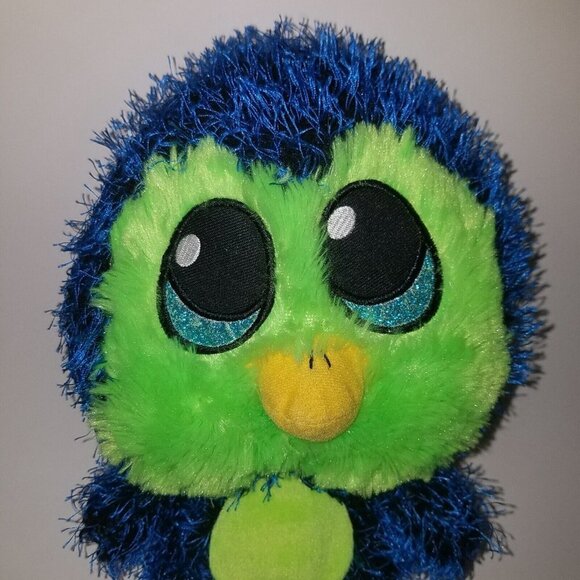 Fiesta Buzz Blue Green Spiky Penguin Bird Plush 10.5" Stuffed Animal Toy Lovey - Picture 2 of 7